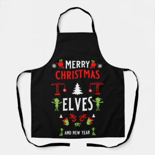 Building Construction Christmas Ugly Apron