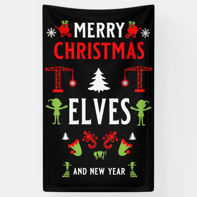 Building Construction Christmas Ugly Banner (Vertical)
