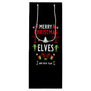 Building Construction Christmas Ugly Wine Gift Bag
