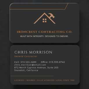 Building Construction General Contractor Business Card