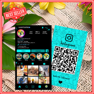 Building Construction Instagram Turquois   QR Code Business Card
