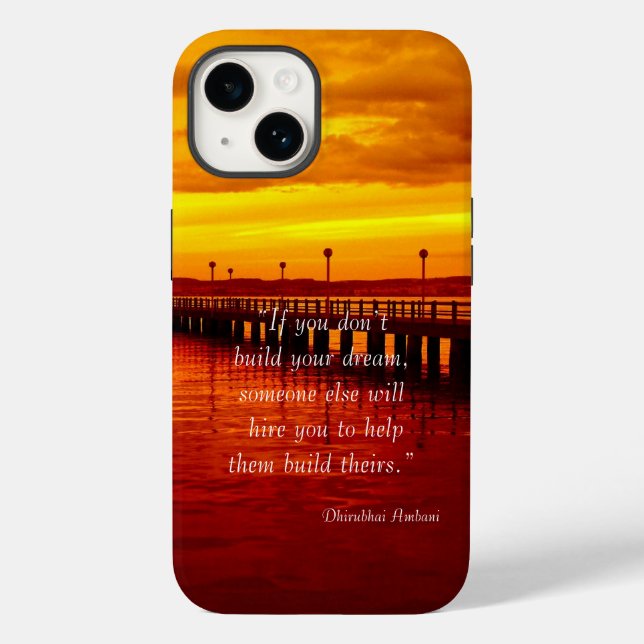 Building dream hope quote sunset background OtterB Case-Mate iPhone Case (Back)