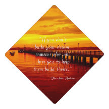 Building dream hope quote sunset background OtterB Graduation Cap Topper