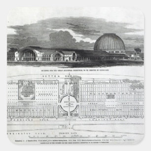 Building for the Great Industrial Exhibition Square Sticker
