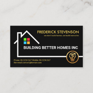 Building Frame Foundation Border Construction Business Card