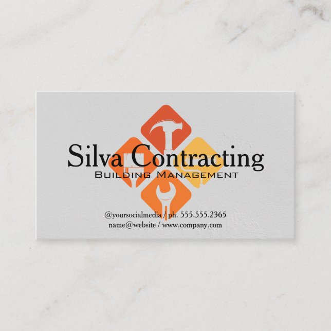 Building Management | Handyman | Repair Tools Business Card (Front)