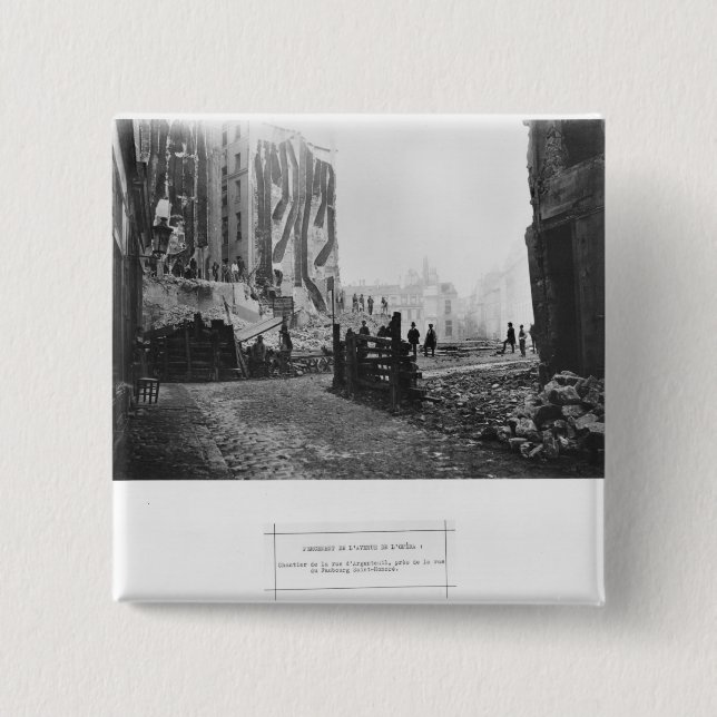Building of Avenue de l'Opera 2 Inch Square Button (Front)