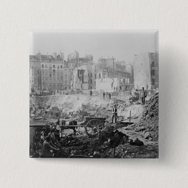 Building of Avenue de l'Opera 2 Inch Square Button (Front)