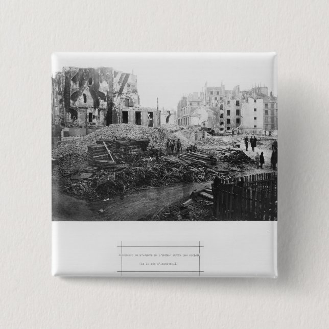 Building of Avenue de l'Opera 2 Inch Square Button (Front)