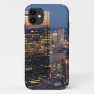Building of Boston with light trails on road iPhone 11 Case