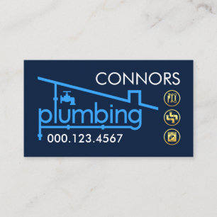 Building Pipeline Plumbing Service Business Card