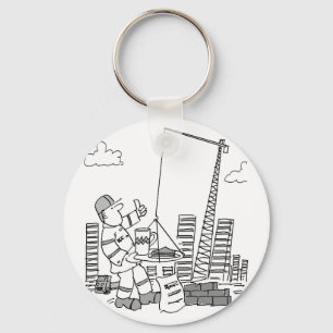 Building Site Overhead Crane Operator Keychain