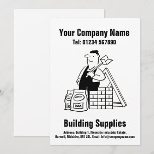Building Supplies Cartoon Design Holiday Card