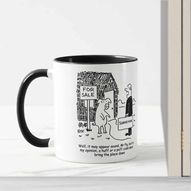 Building Surveyor looks at Mr Pig's house Mug (Creator Uploaded)