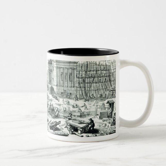 Building the New Gallery of the British Museum Two-Tone Coffee Mug (Right)