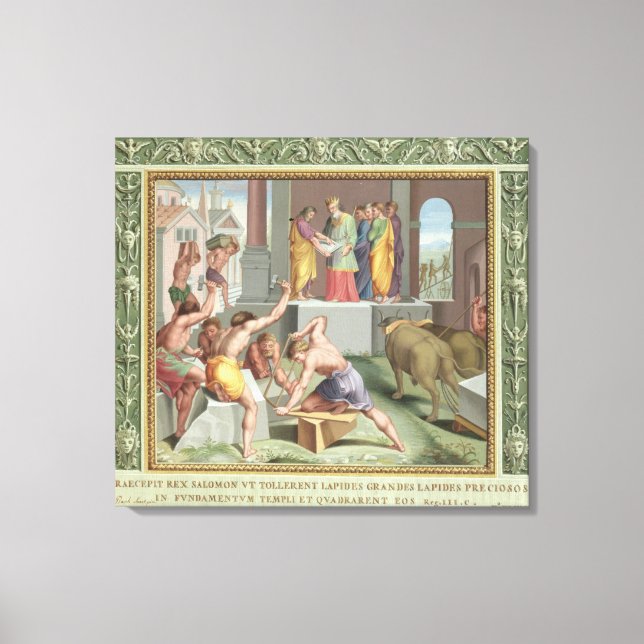 Building The Temple of Solomon, illustration from Canvas Print (Front)
