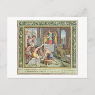 Building The Temple of Solomon, illustration from Postcard