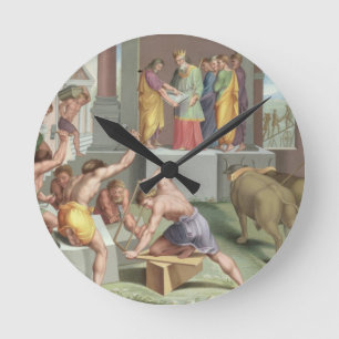 Building The Temple of Solomon, illustration from Round Clock