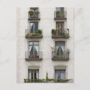 Building with balconies postcard
