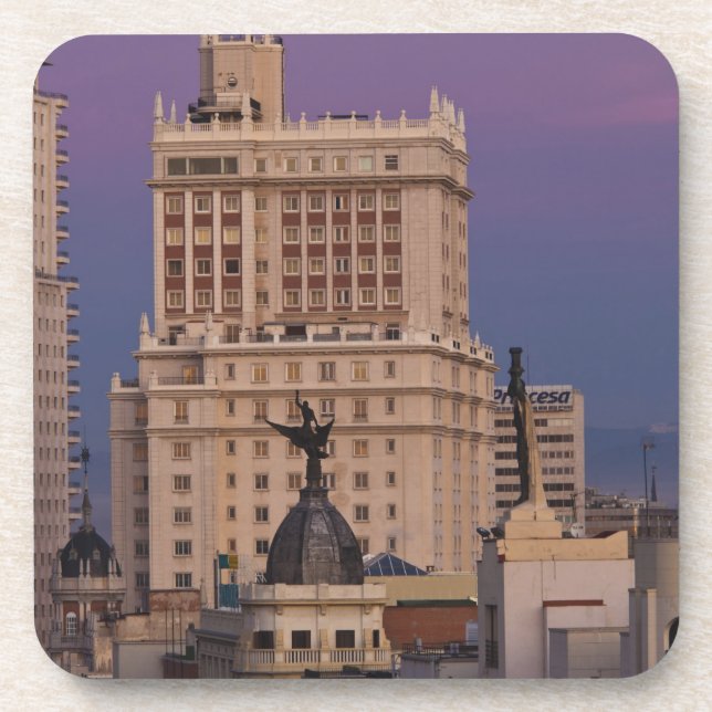 Buildings along Gran Via and Edificio Espana Coaster (Front)