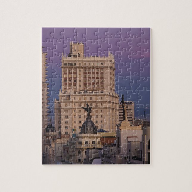 Buildings along Gran Via and Edificio Espana Jigsaw Puzzle (Vertical)