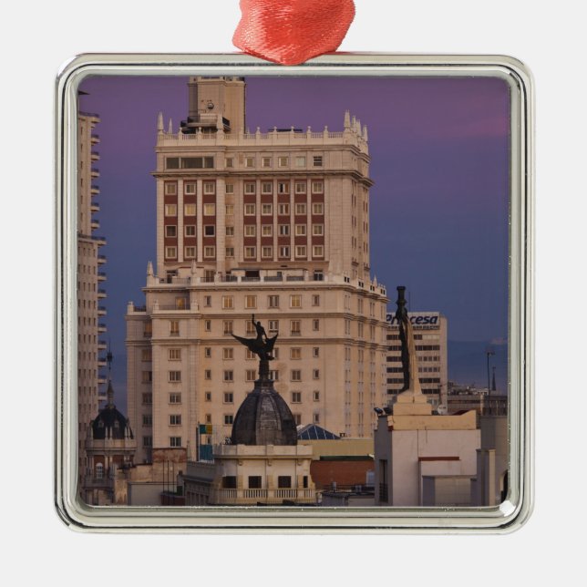 Buildings along Gran Via and Edificio Espana Metal Ornament (Front)