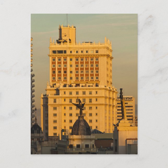 Buildings along Gran Via and Edificio Espana Postcard (Front)