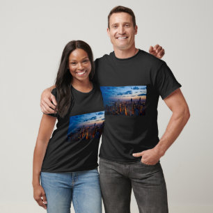 Buildings City Illuminated Skyline Cityscape T-Shirt