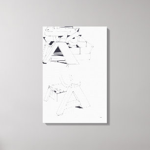 Building's Games AA Monogram Drawing 11 Canvas