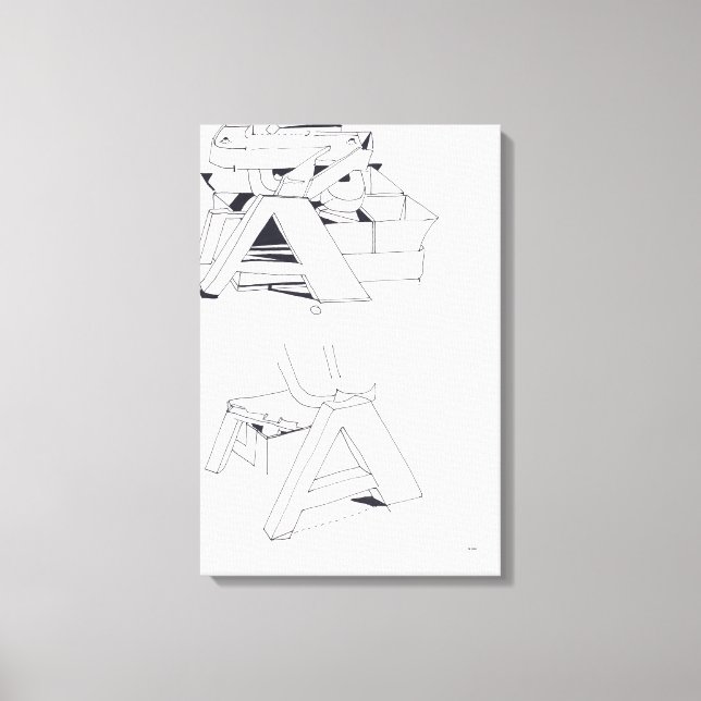 Building's Games AA Monogram Drawing 11 Canvas (Front)