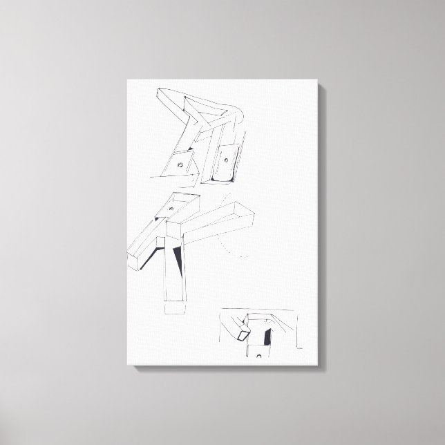 Building's Games K Monogram Drawing 19 Canvas Print (Front)