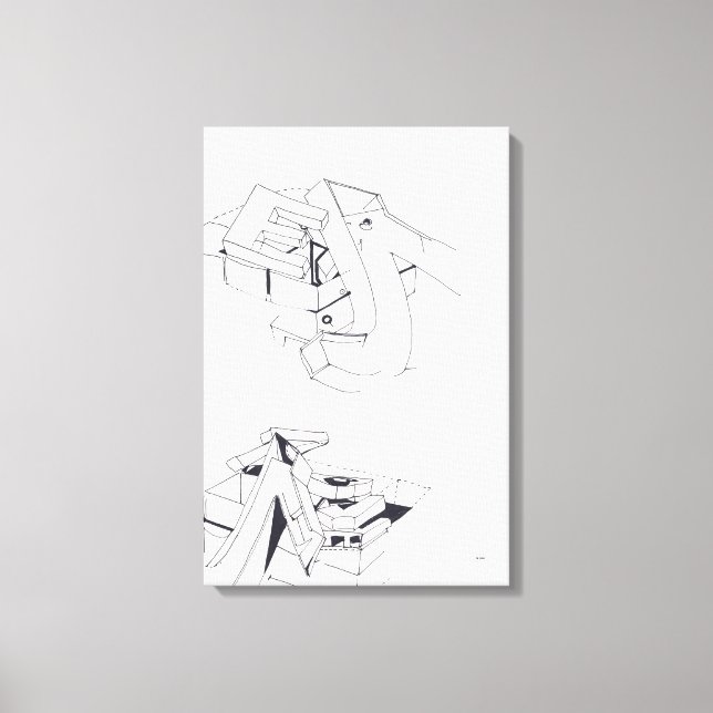 Building's Games Truncated Letter Drawing 10Canvas Canvas Print (Front)