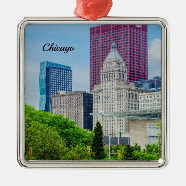 Buildings In Chicago Metal Ornament (Front)
