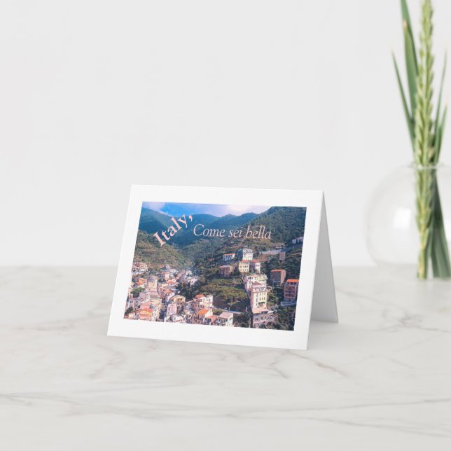 "Buildings 'Tumbling Down' Italian Hillside" Card (Front)