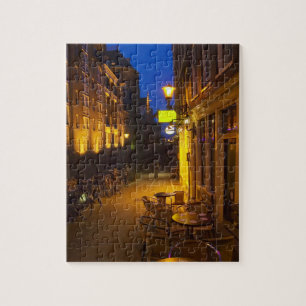 Buildings with 17th or 18th century facade and jigsaw puzzle