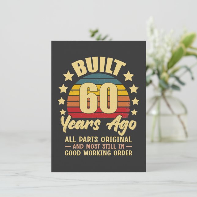 Built 60 Years Ago All Parts Original 60 Birthday Invitation (Standing Front)