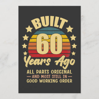 Built 60 Years Ago All Parts Original 60 Birthday Invitation