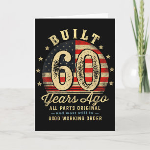 Built 60 Years Ago Funny 60th Birthday Usa Flag  Card