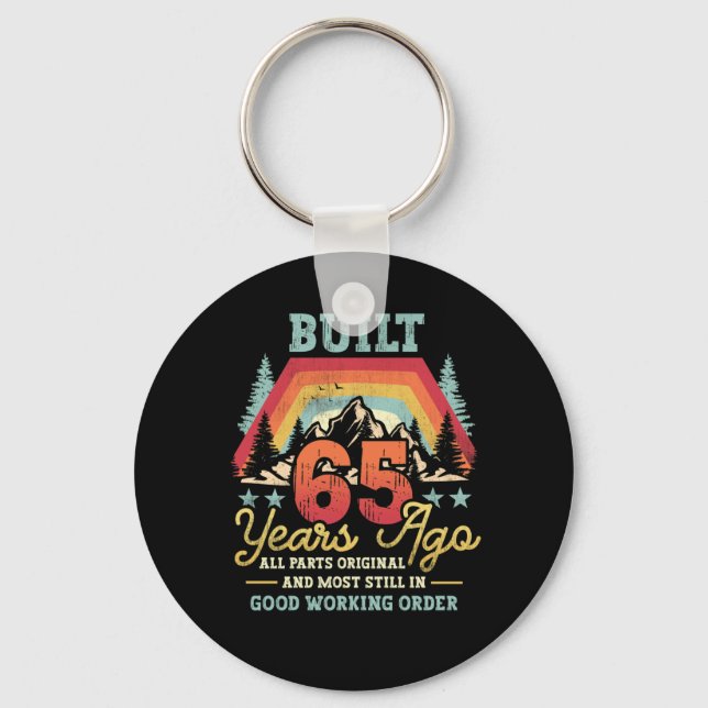 Built 65 Years Ago All Parts Original 65th Birthda Keychain (Front)