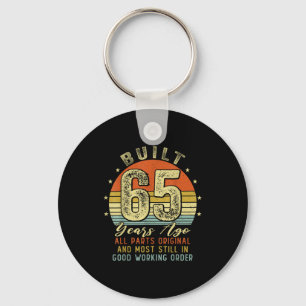 Built 65 Years Ago Funny 65th Birthday Vintage 196 Keychain