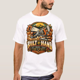 Built By Hand Woodworker Carpenter Hand Saw Tools  T-Shirt