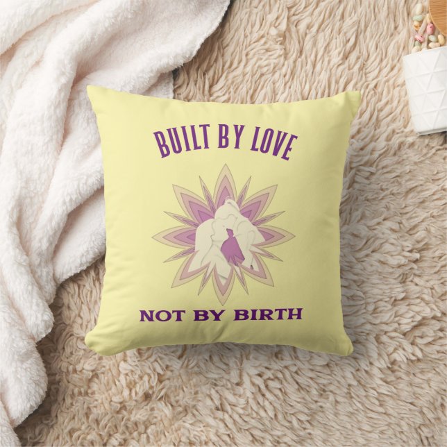 Built By Love Not By Birth Adoptive Mom  Throw Pillow (Blanket)