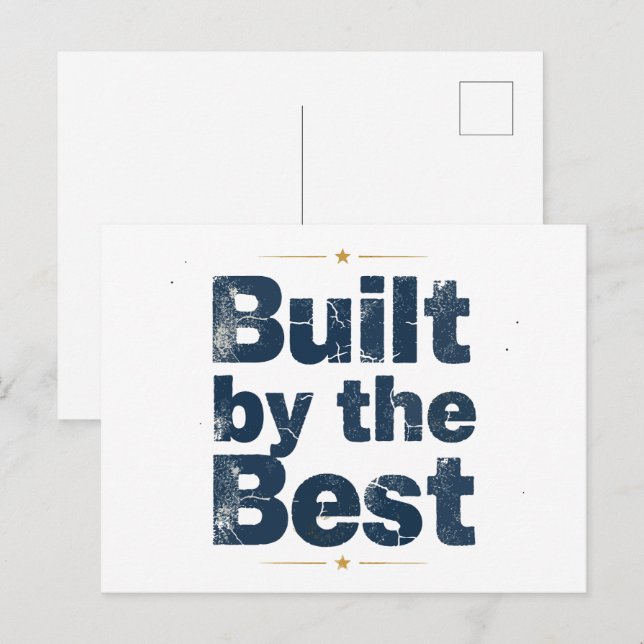 Built by the Best Typography Postcard (Front/Back)