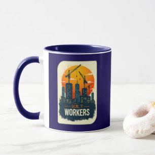 Built by Workers Vintage Construction Design Mug