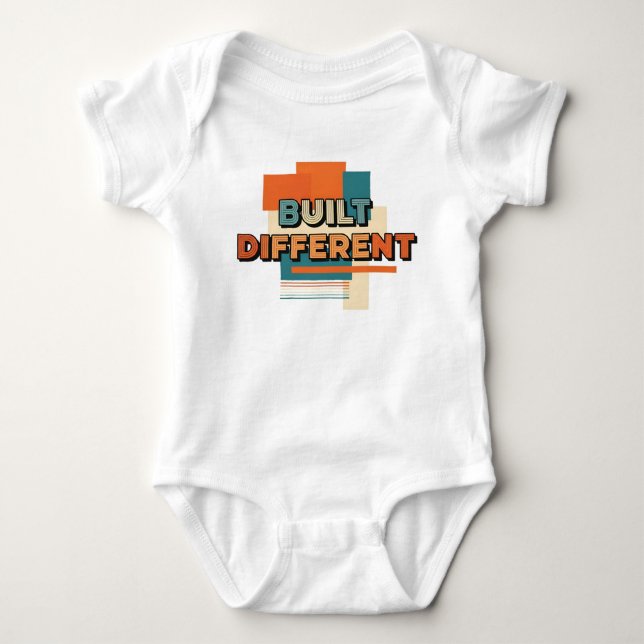 Built different baby bodysuit (Front)