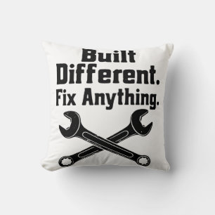 Built Different Fix Anything Mechanic Wrench  Throw Pillow