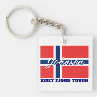 "Built Fjord Tough" and Norwegian Flag Keychain