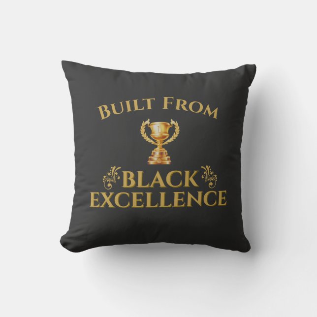 Built From Black Excellence Legacy Throw Pillow (Front)
