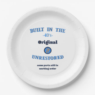 Built in the Forties Original Unrestored Paper Plate