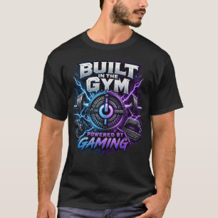 Built In The Gym Powered By Gaming: Neon Electric T-Shirt